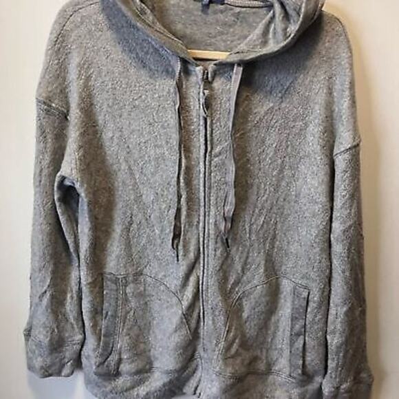 NWT Democracy Gray SOFT & Cozy Zip Up Hooded Sweater Size XS - Picture 2 of 9